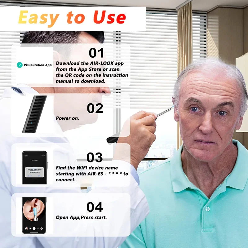 جهاز تنظيف شمع الأذن المرئي المزود بكاميرا Visual Ear Wax Cleaner with Camera